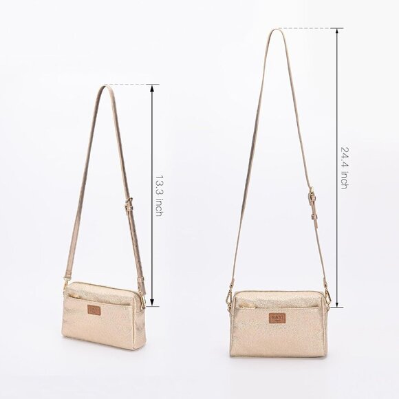 Glitter Crossbody Bags for Women, Sparkle Shoulder Handbags with Chain, Ladies C - Picture 5 of 7